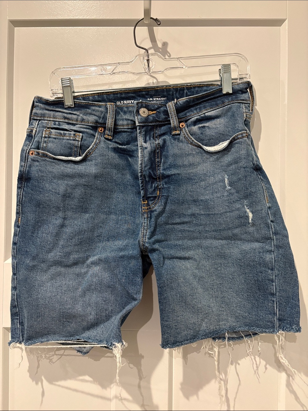 Old Navy Distressed Medium Blue Denim Shorts